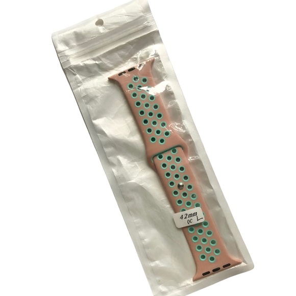5/$20 NEW Pink Sand Aqua Mint Silicone Sport Band Apple Watch 44/45/49 mm M/L - Picture 6 of 7
